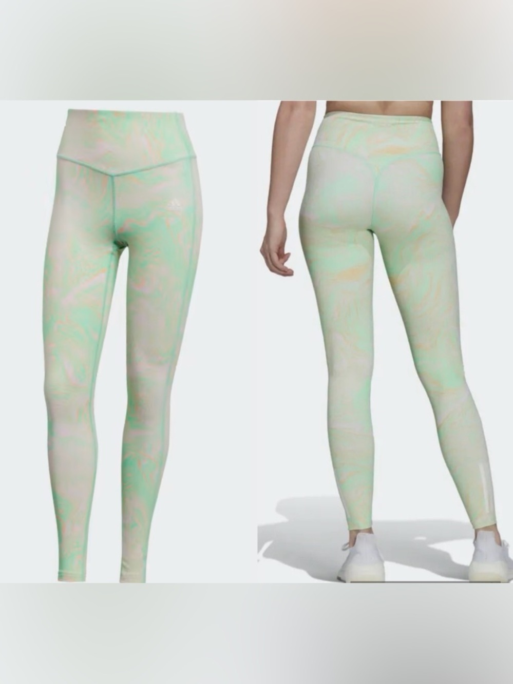 Adidas Light Mint Marble High-Waist Leggings
